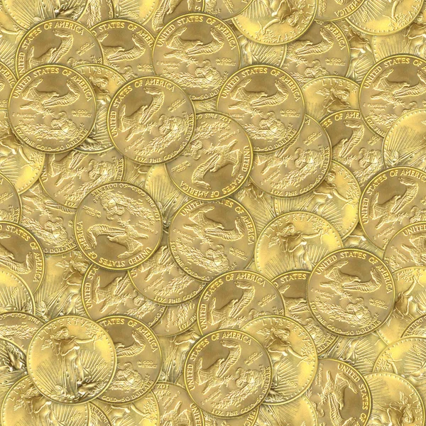 米国ゴールドイーグル コイン シームレス テクスチャ タイル — ストック写真