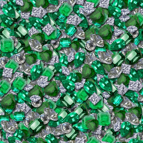 Diamanten und Smaragde nahtlose Texturfliese — Stockfoto