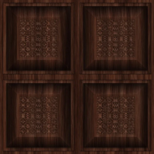 Carved Wood Seamless Texture Tile — Stock Photo, Image