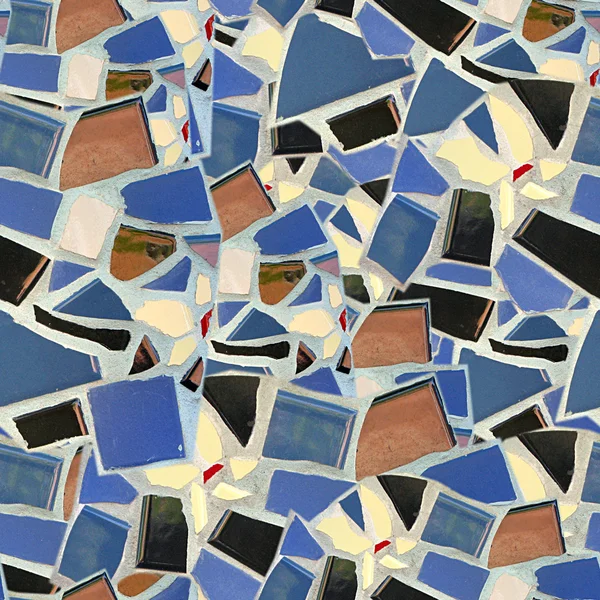 Mattonelle rotte Mosaico Seamless Texture Tile — Foto Stock