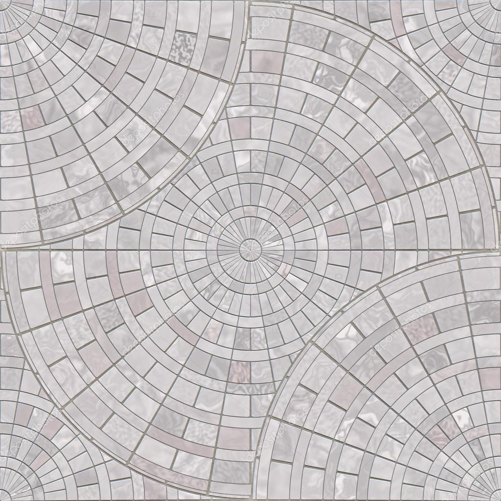 Radial Mosaic Pavers Seamless Texture Tile Stock Photo by
