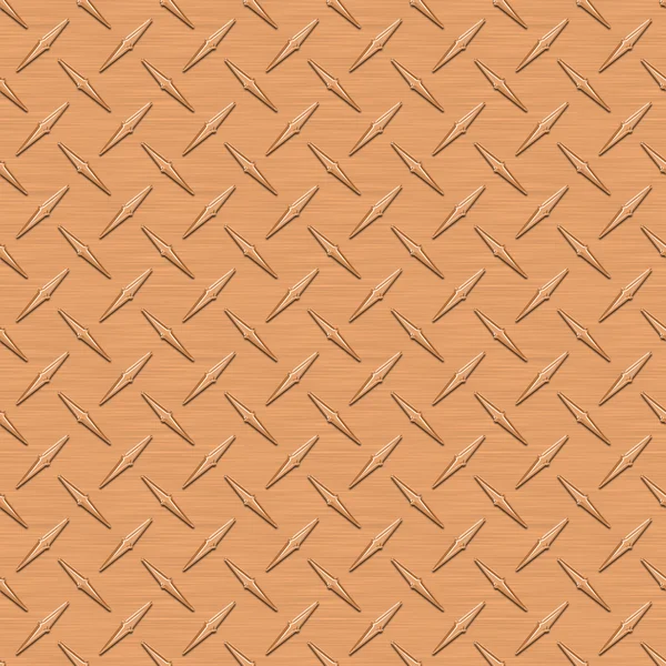 Copper Diamondplate Metal Seamless Texture Tile — Stock Photo, Image