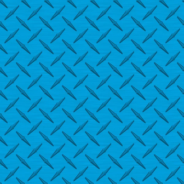 Bright Blue Diamondplate Metal Seamless Texture Tile — Stock Photo, Image