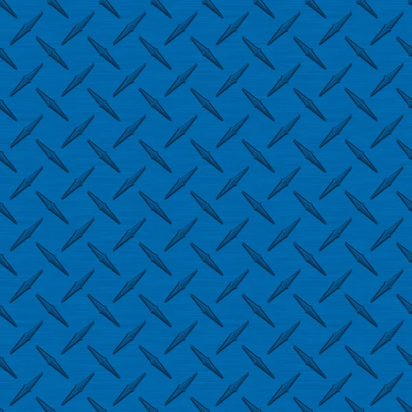 Medium Blue Diamondplate Metal Seamless Texture Tile — Stock Photo, Image