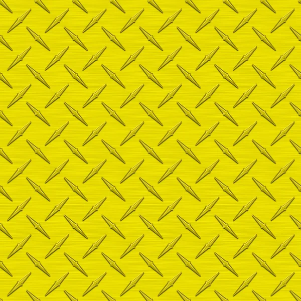 Yellow Diamondplate Metal Seamless Texture Tile — Stock Photo, Image