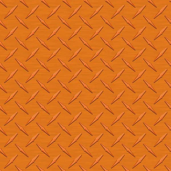 Orange Diamondplate Metal Seamless Texture Tile — Stock Photo, Image