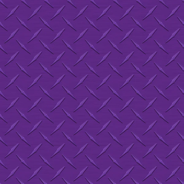 紫色的 diamondplate 金属无缝纹理平铺 — 图库照片