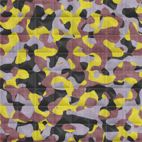 Quiltad gul kamouflage sömlös textur kakel — Stockfoto