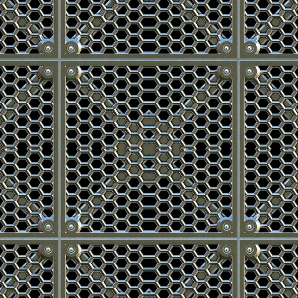 金属板无缝纹理平铺 — 图库照片