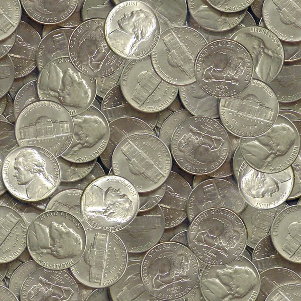 Нікель Монети Безшовна Текстура Плитка — стокове фото
