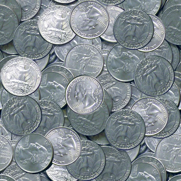 Τέταρτο δολάριο νομίσματα ομαλή υφή κεραμίδι — Φωτογραφία Αρχείου