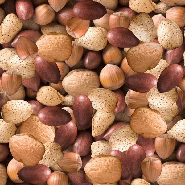 Smíšený ořechy bezešvých textur dlaždice — Stock fotografie
