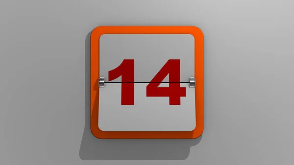 Stylish Rendering Calendar Depicting Fourteenth Day Illustration 14Th Day Week — Stock Photo, Image