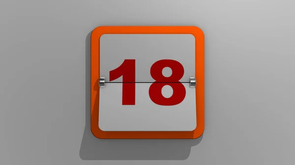 Elegante Representación Calendario Que Representa Decimoctavo Día Ilustración Del Día — Foto de Stock