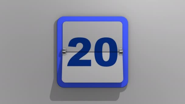 Renderização Animada Elegante Calendário Que Vira Com Uma Parada Terceiro — Vídeo de Stock