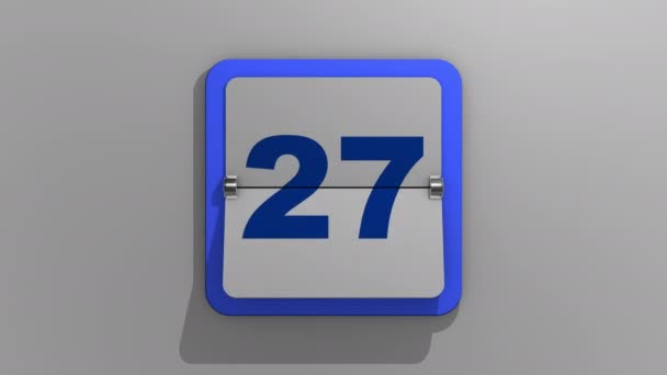 Elegante Rendering Animato Calendario Flipping Con Una Sosta Decimo Giorno — Video Stock