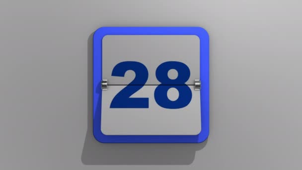 Stílusos animált 3D-s renderelés egy flipping naptár egy stop a tizenegyedik napon. 3d illusztrációja 11 nap a héten, vagy nyaralás és rendezvények. Animáció a szám tizenegy.