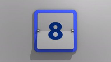 Takvimin 22. günde durduğu 3D bir canlandırması çok şık. Haftanın 22 gününün ya da bayramların ve etkinliklerin 3D çizimi. 22 numaranın animasyonu..