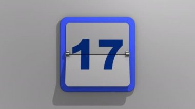 Otuz birinci günde durduğu takvime üç boyutlu bir animasyon çizimi. Haftanın 31 gününün ya da bayramların ve etkinliklerin 3D çizimi. 31 numaranın animasyonu..