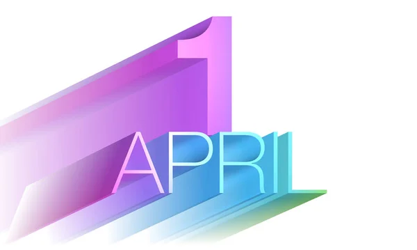 April Inscription Purple Blue Green Illustration — Stock Photo, Image