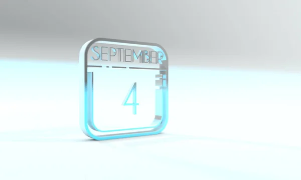 Settembre Icona Del Calendario Colori Cianuro Fondo Blu — Foto Stock