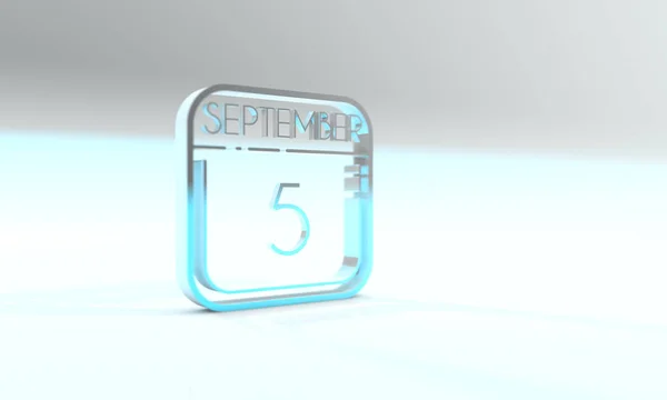 September Zyanidfarbenes Kalender Symbol Blauer Hintergrund — Stockfoto