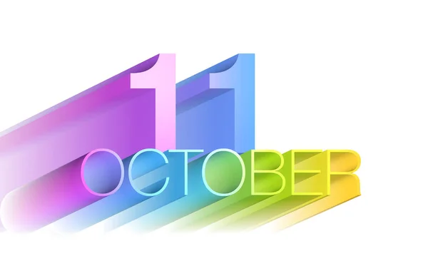 Octubre Fecha Del Calendario — Foto de Stock