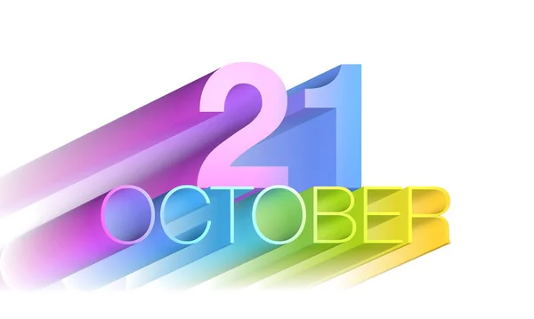 10月21日カレンダー日付 — ストック写真