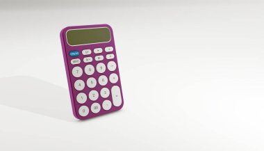 Calculator 3D rendering. Simple stylish 3d illustration.