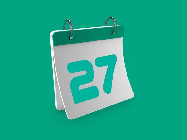Stylish Calendar Day Twenty Seventh Illustration Rendering — Stock Photo, Image