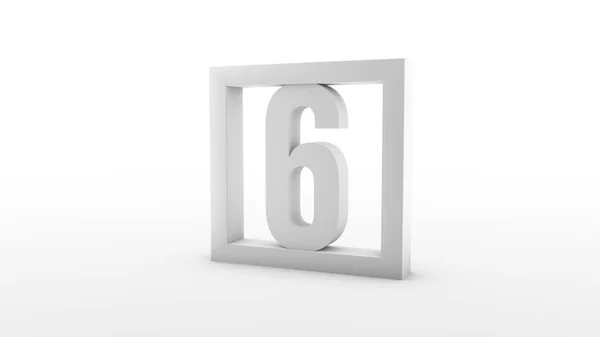 Simple Minimalistic Calendar Sixth Day Number Frame Rendering Illustration — Stock Photo, Image