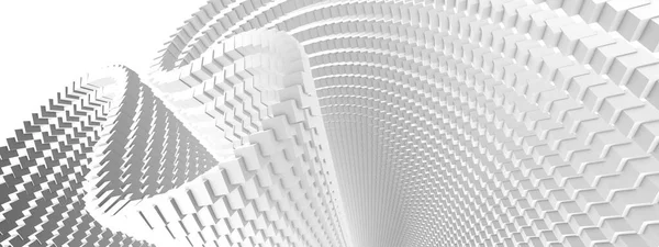 White wave, architectural abstraction from cubes. 3d rendering