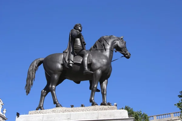 Estátua equestre do rei Jorge IV, Trafalgar Square, Londres, Inglaterra — Fotografia de Stock
