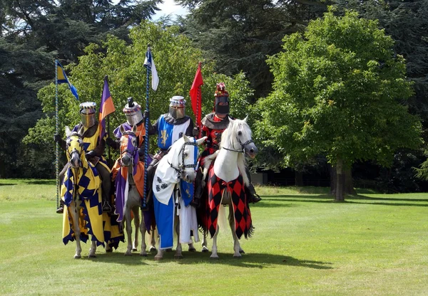 Knights riding horses — Stock Photo, Image