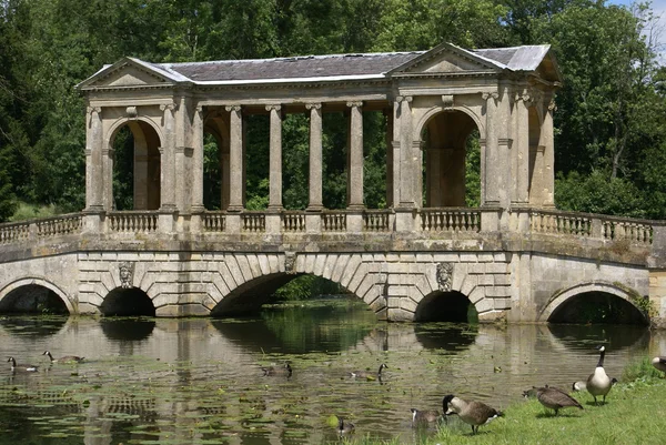 De Palladiaanse brug, stowe landschap, buckinghamshire, Engeland — Stockfoto