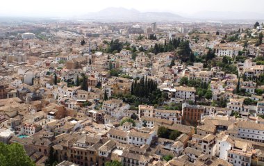 albaicin, granada, Endülüs, İspanya havadan görünümü