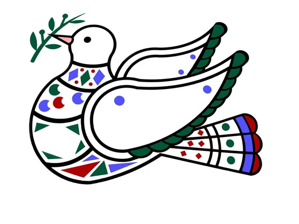 鳩運送オリーブの枝。平和。平和の概念 — ストック写真