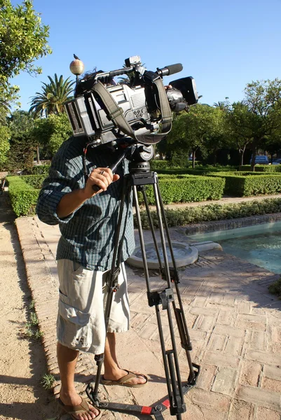 TV cameraman taking photos — Stock Photo, Image