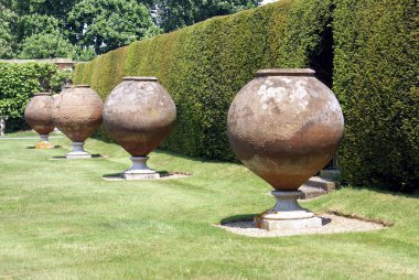 Italian terracotta containers. sculptures, Hever castle, Kent, England clipart