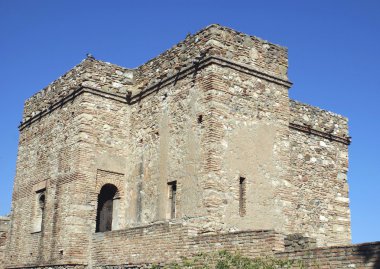 Malaga Alcazaba. Alacazaba ve Gibralfaro Kalesi, Malaga, Endülüs, İspanya