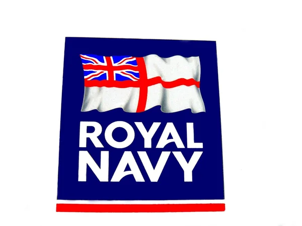 Βασιλικό Ναυτικό πινακίδα με τη σημαία του Ηνωμένου Βασιλείου. — Φωτογραφία Αρχείου