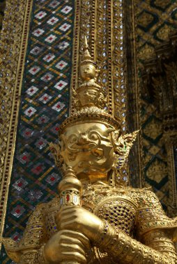 Altın koruyucu heykeli, prakaew Tapınağı, Bangkok, Tayland