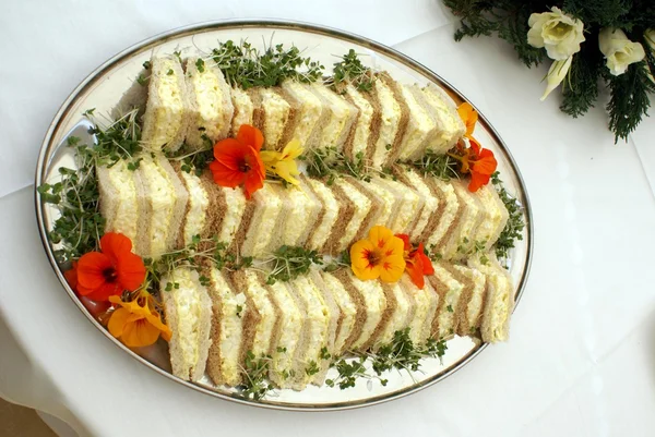 Wedding day sandwiches on a plate — Stock Photo, Image