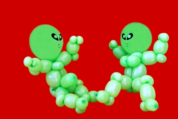 Couple of aliens. Decoration. balloons — Stock Photo, Image