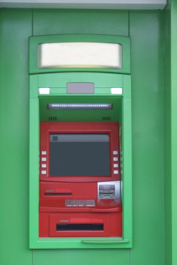 Bankamatik. nakit noktası. Duvarda delik ATM..