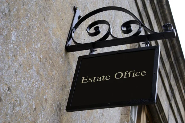 Estate office sign. estate office. — Stock Photo, Image