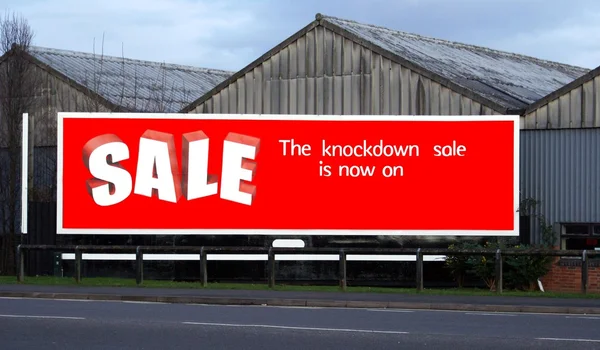 Red sale sign. the knockdown sale is now on — Stock Photo, Image