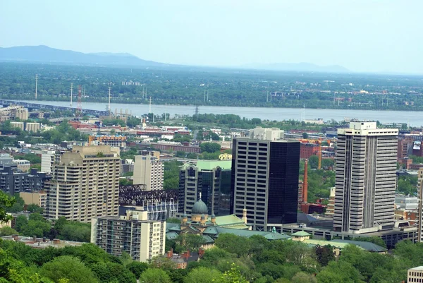 Antenowe urbanistycznej miasta Montreal, Quebec, Kanada — Zdjęcie stockowe