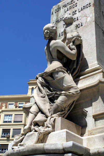 O monumento de Marques Manuel Domingo Larios, Málaga, Andaluzia, Espanha — Fotografia de Stock