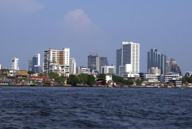 Chao Phraya nehir görünümü, Bangkok, Tayland